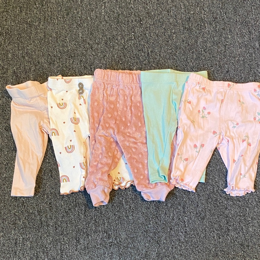 Kids Leggings Set - Pink, White, Blue